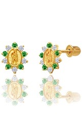 remarkable little May green birthstone earrings for babies and kids